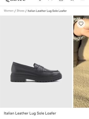 Quince Black Leather Lug-Sole Penny Loafer